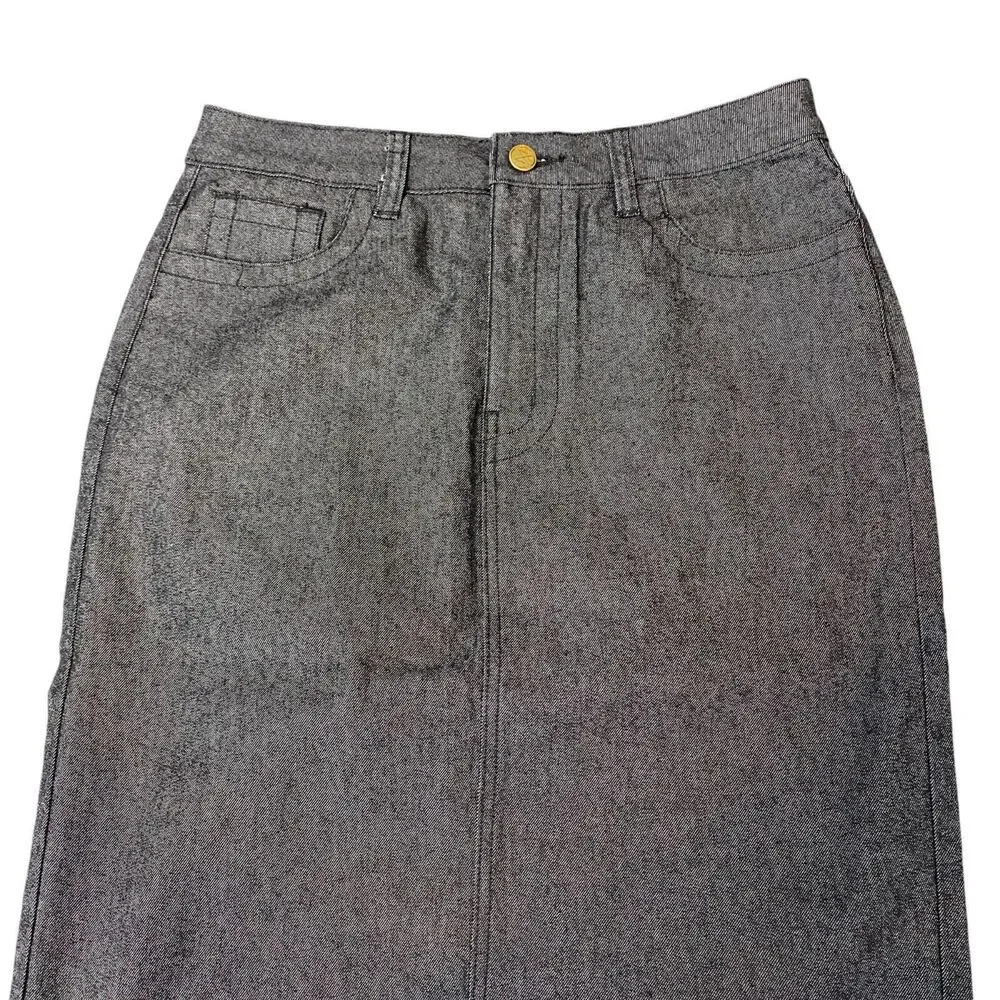 The Main Street‎ Exchange Skirt Womens 6 Black Denim Stretch Regular Fit